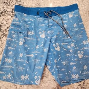 SCALES "Never A Tourist" Board Shorts. Scales Fishing Gear.